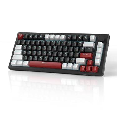 Imagem de MageGee Teclado mecânico para jogos 75%, teclado compacto azul retroiluminado para jogos com interruptores amarelos, espuma EVA, controle de botão, teclado portátil para jogos para PC NKRO STAR75