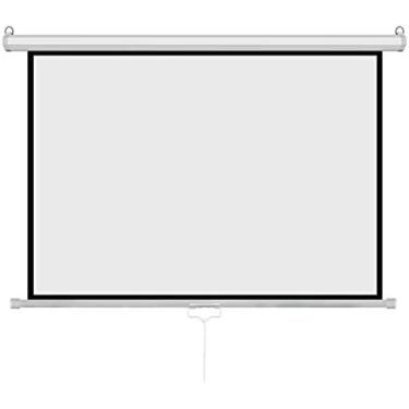 Imagem de Tela De Projetor Manual, Taxa De Alta Definição 4:3 Tela De Projeção Widescreen Para Filmes Internos E Externos Em Casa, Montável Em Parede Ou Teto,60 Polegadas,Super21