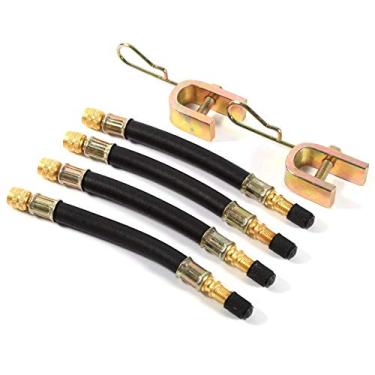 Imagem de Extensão de válvula de pneu flexível, extensores de haste de válvula de pneu Adaptadores de extensão de haste de metal e borracha para a maioria dos pneus de caminhões e ônibus