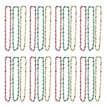 Imagem de Beistle S57262AZ4 Colares de contas de plástico Fiesta 24 peças artigos de festa mexicana Chili Pepper Sombrero Brindes, 83,8 cm, vermelho/verde/amarelo