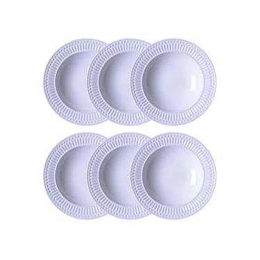 Imagem de Conjunto de Pratos Fundos Porto Brasil Roma em Faiança Feldspática – 6 Peças