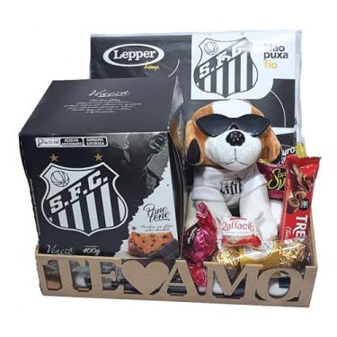 Imagem de Cesta De Natal Presente Times de Futebol Panetone Chocolates Urso Toalha Escolha o Time (Santos)