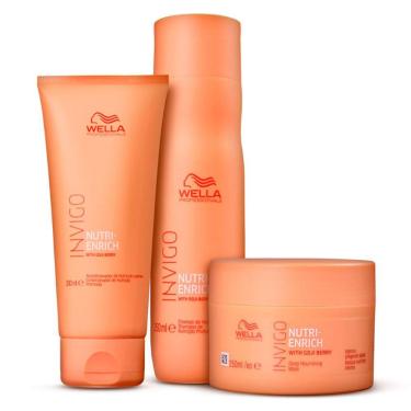 Imagem de Kit Shampoo Condicionador e Máscara Wella Invigo Nutri Enrich