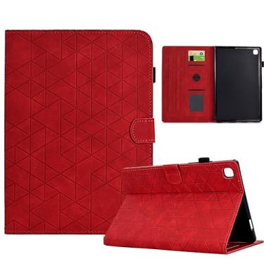 Imagem de Capa para tablet capa de couro premium Folio Stand Case compatível com Samsung Galaxy Tab A7 10,4 polegadas (SM-T500/T505) Capa com visualização em vários ângulos e função despertar automática (cor: vermelho)