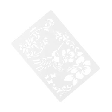 Imagem de 3 Pecas estênceis de gravação moldes de flores estênceis de pintura oca crianças desenhando réguas Bolores modelos de desenho estênceis faça você mesmo oco beija Flor branco