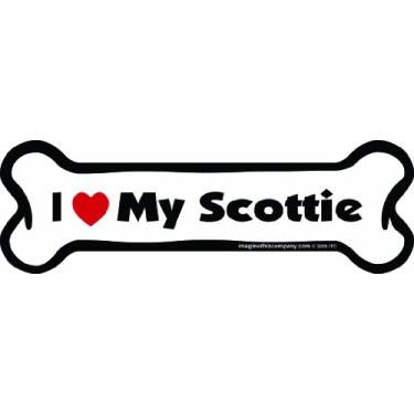Imagem de Imagine This Ímã Bone Car, I Love My Scottie, 5 cm x 18 cm