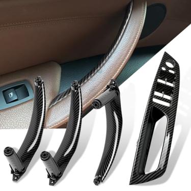 Imagem de Jaronx Compatível com maçaneta de substituição BMW X5 E70/X6 E71, 4 peças de puxador interior do lado do motorista e do lado do passageiro para BMW X5 2008-2013, X6 2008-2014 (não fibra de carbono