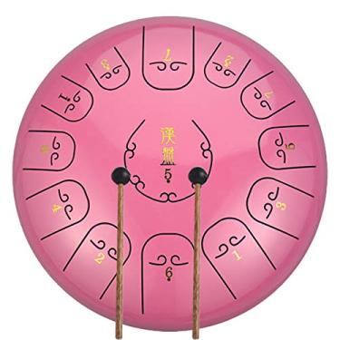 Imagem de Tambor de língua de aço 12 polegadas 13 notas tambor panela percussão instrumento de tambor de aço tambor handpan, tambor etéreo com bolsa de viagem, livro, marretas, palhetas de dedo (30 cm x 30 cm)