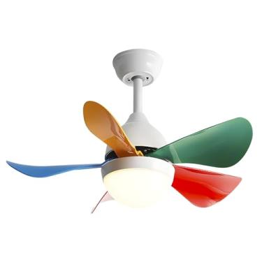 Imagem de Ventiladores De Teto De 30 Polegadas Com Luzes, Ventilador De Teto Pequeno Com Motor Reversível, Ventilador De Teto Moderno Para Quarto De Pátio (Color : White 1, Size : 30)