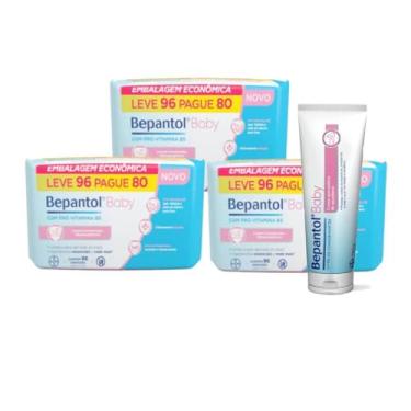 Imagem de Bepantol Kit 1 Pomada Assadura + 3 Lenços Umedecidos 96un