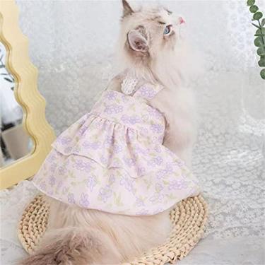 Imagem de Yeduzyn Vestido de princesa para cães com laço roupas para animais de estimação colete adorável flor para cachorro respirável camiseta para animais de estimação roupas para animais de estimação
