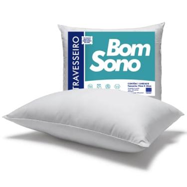 Imagem de Travesseiro Bom Sono 70x50cm Enchimento Fibra Siliconada Toque Macio