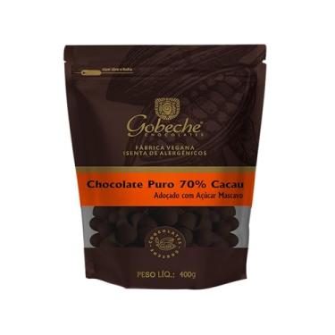 Imagem de Gotas Chocolate 70% Cacau Gobeche - Adoçado com Açúcar Mascavo - 400g