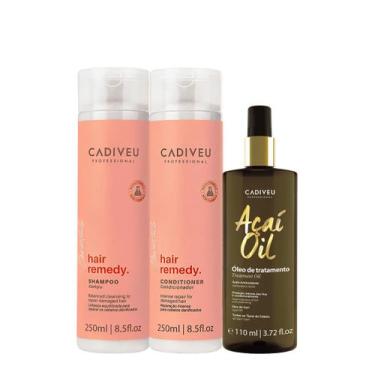 Imagem de Kit Cadiveu Essentials Hair Remedy Shampoo Condicionador E Açaí Oil 11