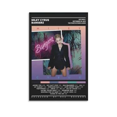 Imagem de Miley Cyrus 2013 Bangerz (1) Pôster em tela decoração de quarto paisagem escritório dia dos namorados presente de aniversário sem moldura 12 x 18 polegadas (30 x 45 cm)