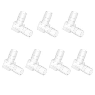 Imagem de Quickun Mangueira de 5/16" Barb 90 Graus Cotovelo L Fitting, Plástico 2 Way Igual Junta Farpada Mender União Adaptador Encaixe de Mangueira (pacote com 7)