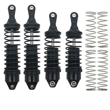 Imagem de RCAWD Amortecedor traseiro dianteiro de alumínio 4 peças montado para 1/10 Traxxas Slash 4x4 4WD Slash 2WD peças de atualização, substituir 5862 (preto)