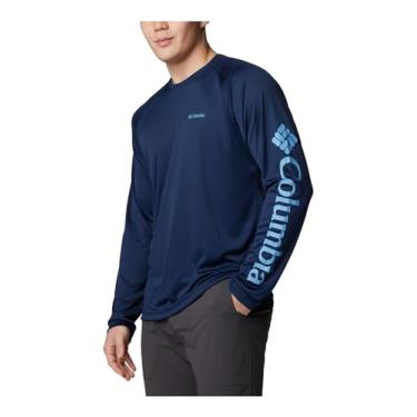 Imagem de Columbia Camisa masculina de manga comprida Fork Stream, azul marinho, GG