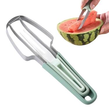 Imagem de Cortador de melancia, cortador de frutas leve, fatiador de frutas de aço inoxidável, ferramenta de corte de melancia, ferramentas de colher de frutas, conjunto de ferramentas portátil de cozinha para