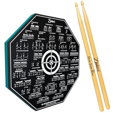 Imagem de Kit Pad Estudo Bateria Praticável 8 Polegadas Ou 20cm Rudimentos Essenciais + Par de Baquetas Classic Series Zaidan's By Spanking (5A)