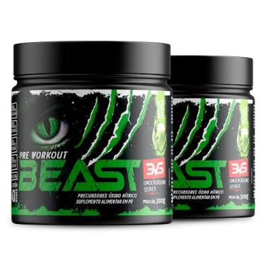 Imagem de 3VS Nutriton Combo 2X Pré Treino Beast 300g Sabor Maça Verde