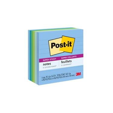 Imagem de Post-it Notas recicladas super adesivas, 10 x 10 cm, 6 blocos, 2 x o poder de colagem, Poptimistic, Cores brilhantes, 30% papel reciclado (675-6SST)