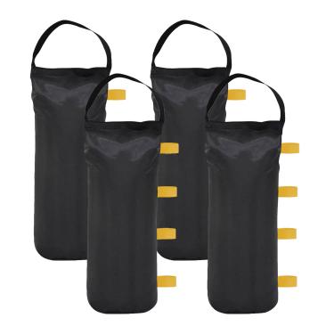 Imagem de TIAOFY Pacote com 4 sacos de areia pesada de banda lateral para dossel tenda de publicidade ao ar livre guarda-sol fixo à prova de vento tenda pop-up dossel (sem areia) (amarelo)