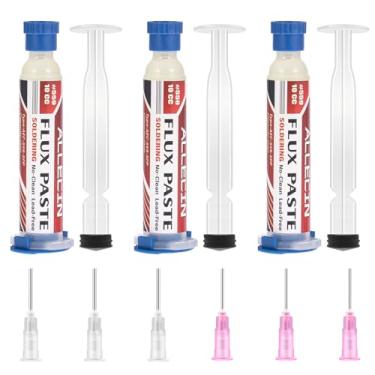 Imagem de ALLECIN Fluxo de solda No Clean 559 10CC 10 mL Seringa de pasta de fluxos de solda para eletrônicos 10 mililitros com ferramenta de distribuição de agulha (pacote com 3 peças)