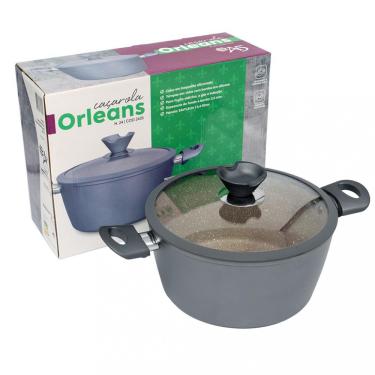 Imagem de Panela A5 Orleans Granito N°24 com Tampa Com Indução - Cinza