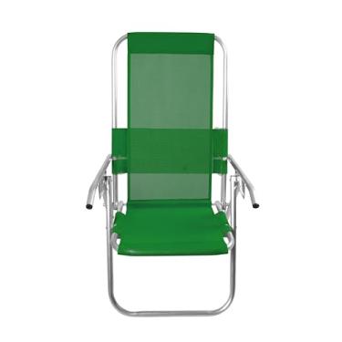 Imagem de CADEIRA DE PRAIA ALUMÍNIO RECLINÁVEL REFORÇADA 150KG (VERDE BANDEIRA)