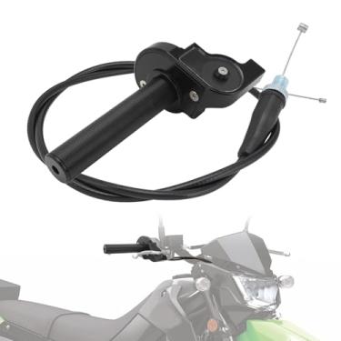 Imagem de IUVWISN Conjunto de acelerador de torção transparente de 22 mm para motocicleta + kit de cabo de aceleração de 119 cm CNC universal para 50-250 KLX CRF PW TTR Dirt Pit Bike preta