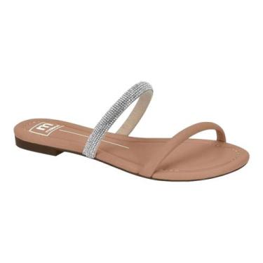 Imagem de Chinelo Moleca Flat Strass Brilho 5429.443 Creme