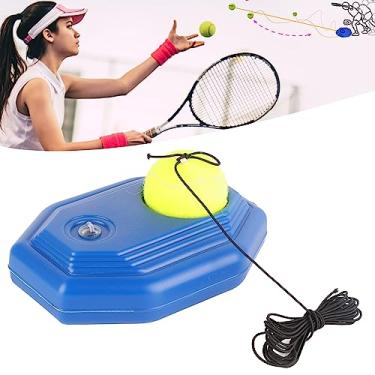 Imagem de VGEBY Treinador de bola de tênis, conjunto de base traseira de bola de tênis esportivo, ferramenta de treinamento de autotênis com corda elástica de borracha (D)