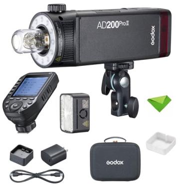 Imagem de GODOX AD200 Pro II AD200Pro II 200Ws 2.4G Flash Strobe + Godox XProII-C Gatilho para Canon, 0,01-1,8s Reciclagem Bi-Color LED Modelagem TTL Pocket Monolight para Câmeras DSLR