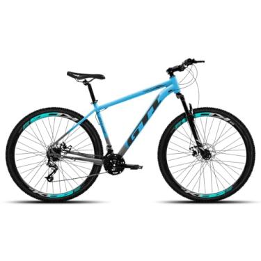 Imagem de Bicicleta Aro 29 GTI ROMA em Aluminio 24 Velocidades Freios Hidráulicos Garfo de Suspensão,15,Preto Degradê Azul