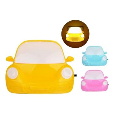 Imagem de Mini Abajur De Tomada Infantil Luz De Led Carro Quarto Bebê em 3 Cores Rosa Amarelo Azul (Amarelo)
