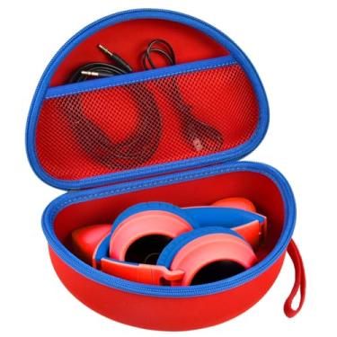 Imagem de Capa de fone de ouvido para Riwbox CT-7 Rosa/para Jack CT-7S Cat Green 3,5 mm/para iClever IC-HS01/para Picun/para FosPower Bluetooth sem fio fones de ouvido supra-auriculares para crianças - apenas caixa vermelha, vermelha