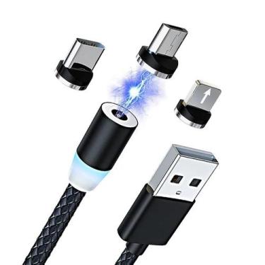 Imagem de Cabo c/ conector magnetico 3 em 1 v8/lightling/tipo-c 1m le-842 - IT-B