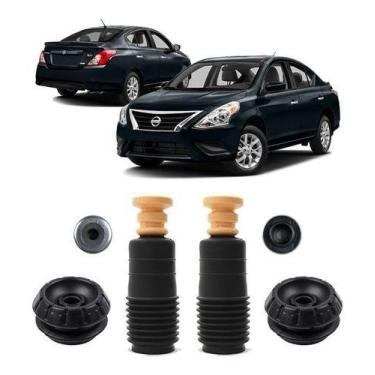 Imagem de 2 Kit Batente Coxim Dianteiro Nissan Versa 2012 2013 2014 - QualyKits