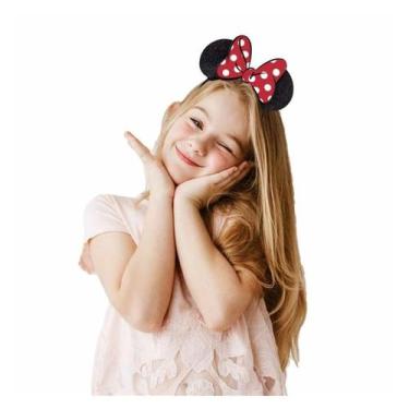 Imagem de 4 Tiaras Minnie Vermelha Com Orelha e Glitter - Piffer
