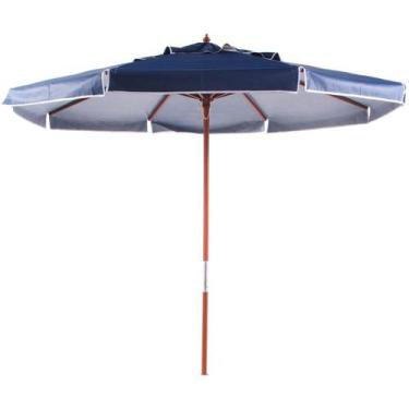 Imagem de Guarda Sol Ombrelone 2,4M Diâmetro Azul Marinho Cabo Madeira Bagum BEL