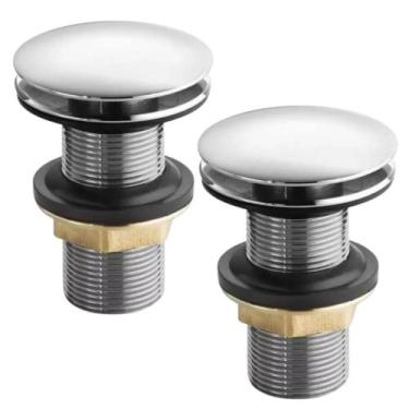 Imagem de Kit 2 Valvula Lavatorio Cuba Banheiro Click 7/8 Metal Inox - ZRZ