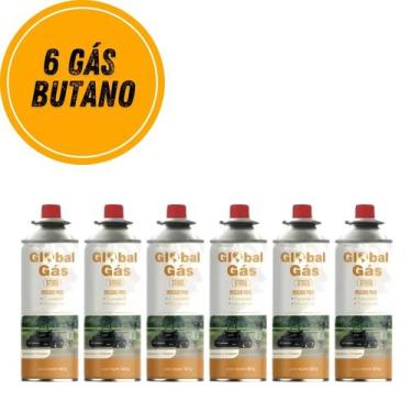 Imagem de Kit 6 refil gás butano para fogareiro e maçarico globalmix 227g artesa