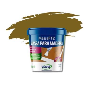 Imagem de Massa Calafetar F12 Reparar Correção Madeira Viapol 400g, Cumaru