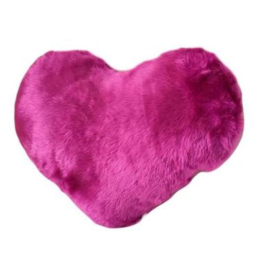 Imagem de Almofada De Coração Pelúcia Pelo Curto Roxo Para Decoração - Novadecor