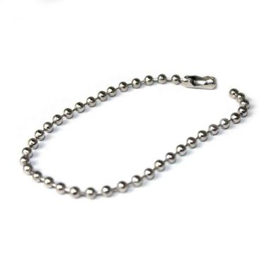 Imagem de Corrente De Bolinha Prata P/ Chaveiro 12cm Com 50 Unidades - RUSSO ART