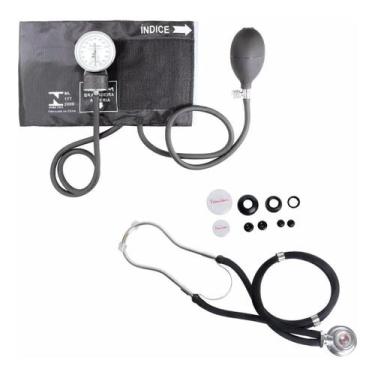 Imagem de Kit Esfigmomanômetro Premium + Estetoscopio Rappaport Preto