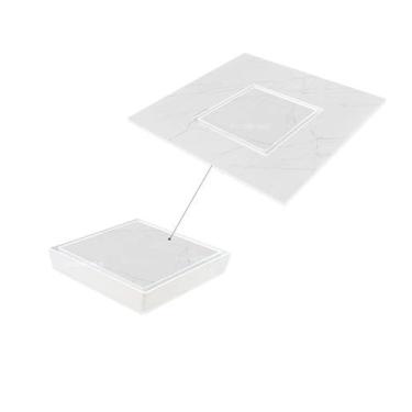 Imagem de Ralo Oculto 10x10 Banheiro Cor Branco Cola Piso Porcelanato - Ficone &