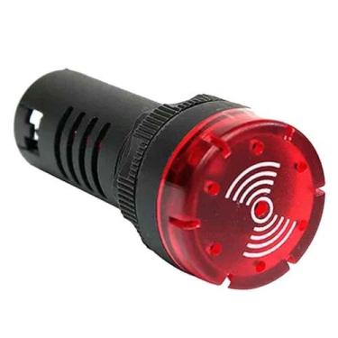Imagem de Sinalizador Sonoro LED 110VCA Vermelho 22mm JNG, Vermelho-Preto