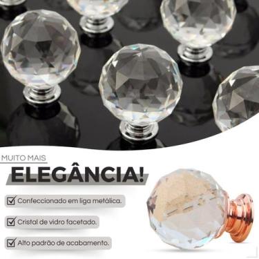 Imagem de Maçaneta Puxador Cristal Ponto Bola (20MM) - FERRAGENS, ROSÊ